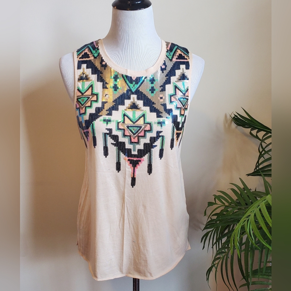 Express Tribal Sequin Tank